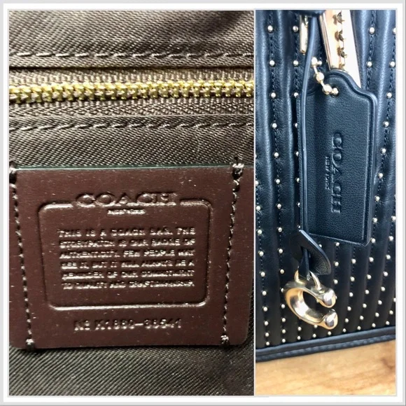 S⭕️LD‼️Coach Dreamer With Quilting And Rivets Gold/Black - Picture 8 of 12